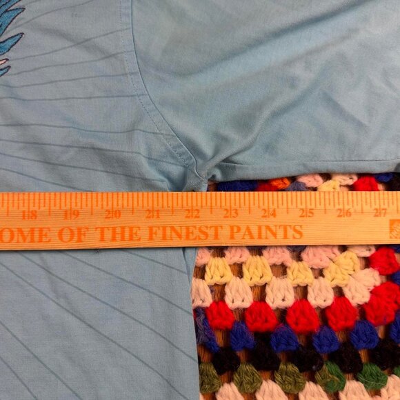 Vintage COOGI T-Shirt โ Blue โ Embroidered Eagle Sword Graphic โ Size Large - Picture 7 of 8